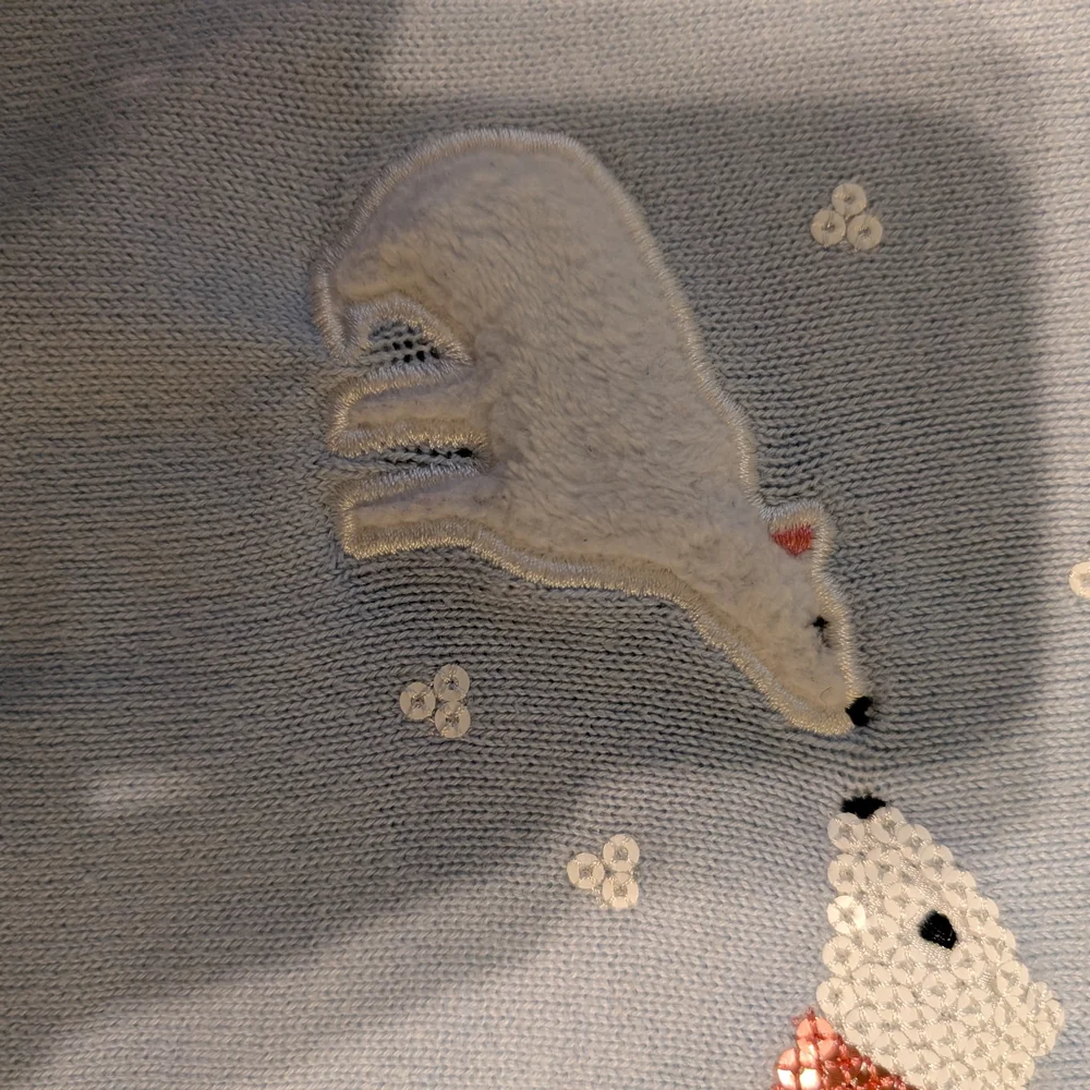 The Children's Place Light Blue Polar Bear Blue Knit Sweater Girl's 18 24 Month